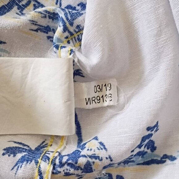 Nautica Men's XL Tropical Shirt Linen Blend Button Front Short Sleeve - Picture 7 of 8